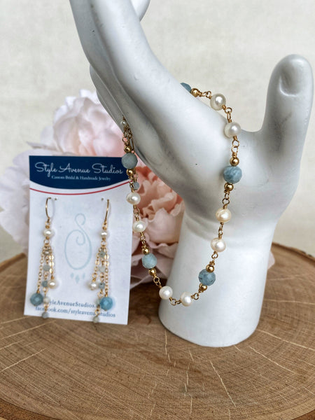 Spring Bundle | Aquamarine Earrings and Bracelet