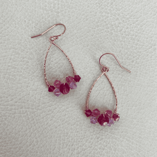 Pink Crystal Bouquet Earrings