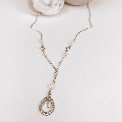 Y-necklace for brides or bridesmaids