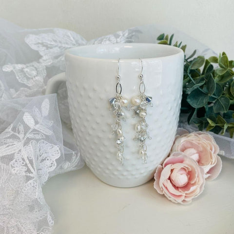 Pearl and Crystal Statement Earrings