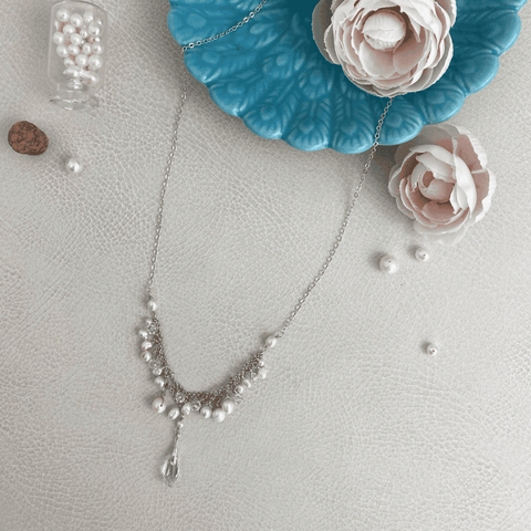 Evelyn Pearl Cluster Bridal Necklace - Style Avenue Studios