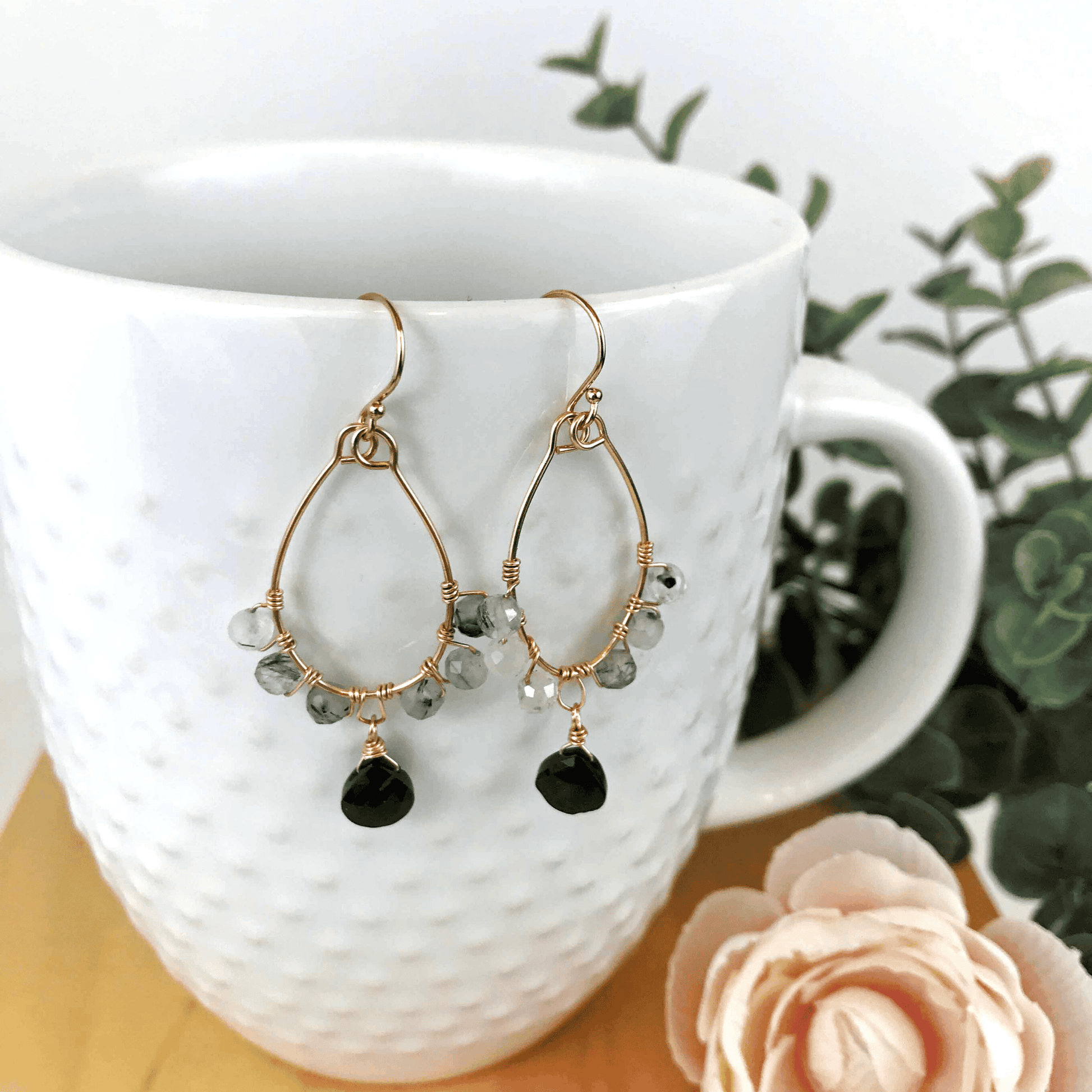 Black and Gold statement earrings